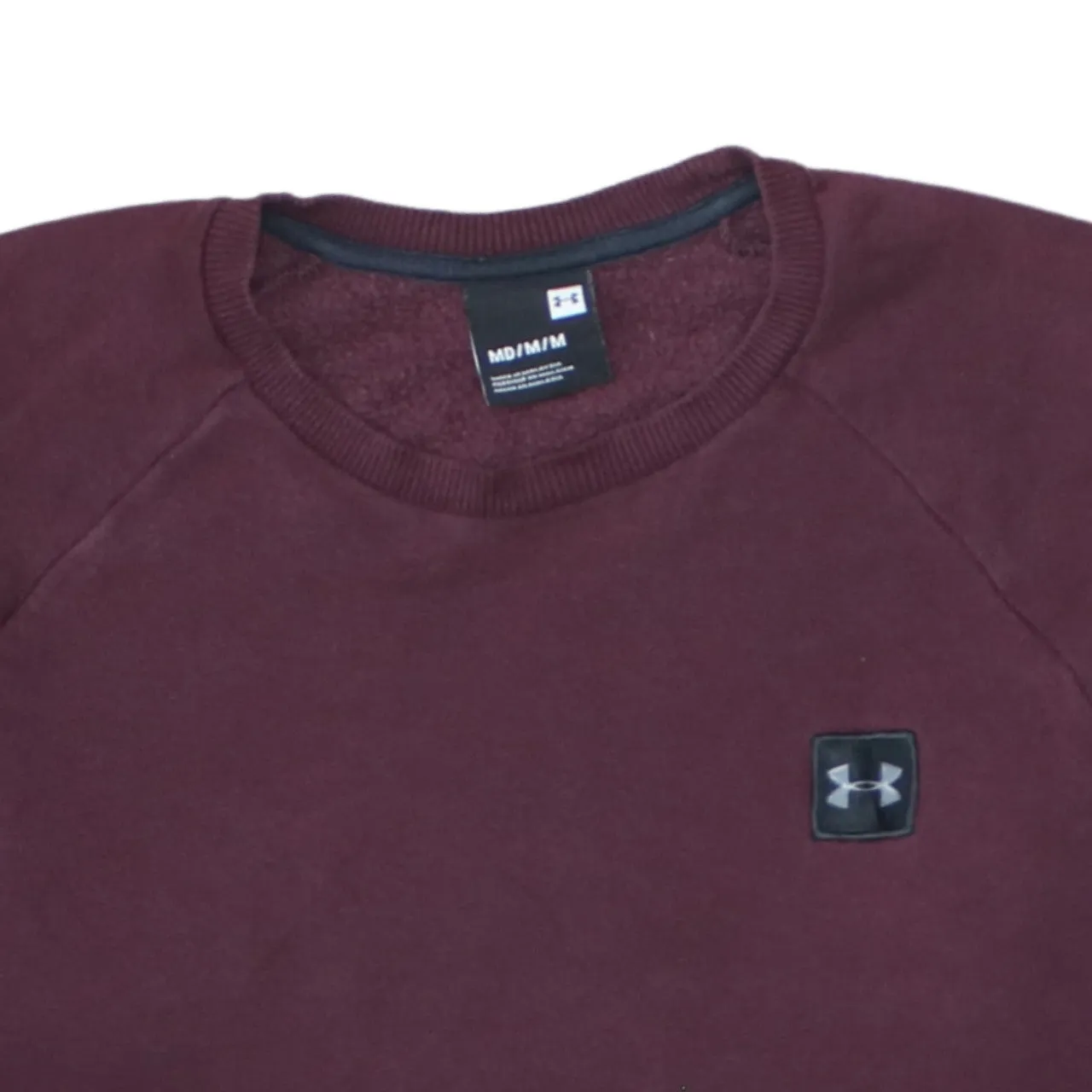 Under Armour Burgundy Red Sweatshirt Men's Medium Embroidered Chest Logo Fleece Pullover sold by Vintage Club product image thumbnail 3