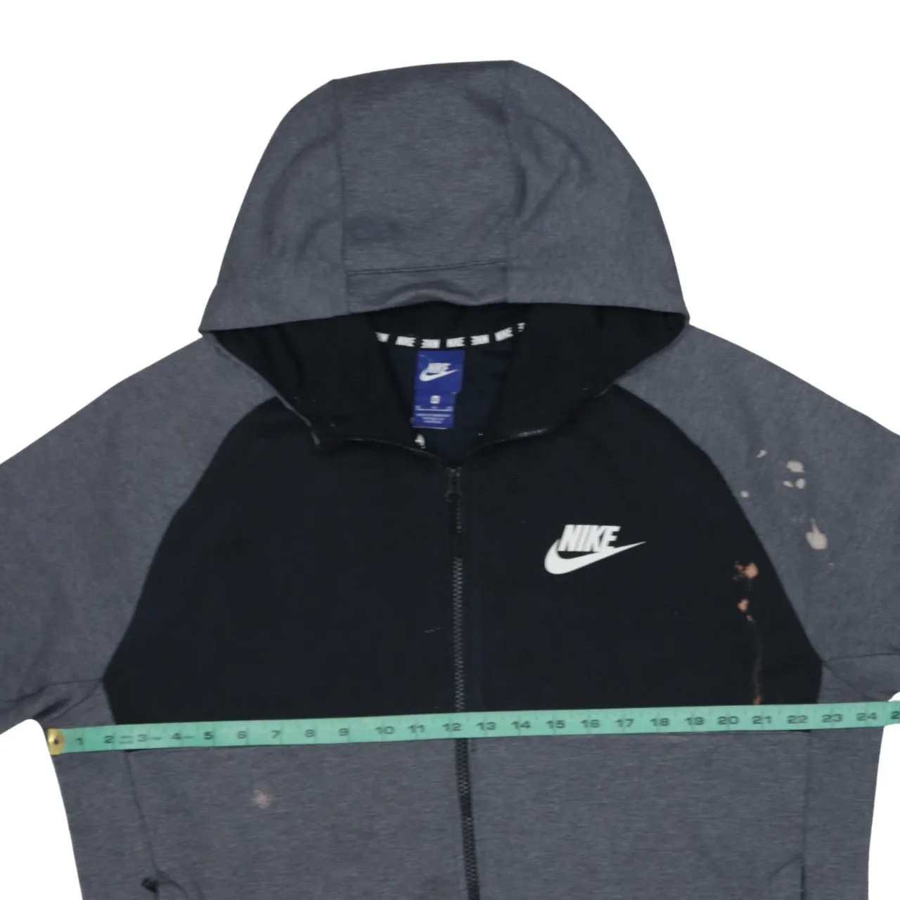 Nike Grey Black Full Zip Hoodie Women’s XLarge Printed Logo Cuff Branding Casual Top sold by Vintage Club product image thumbnail 5