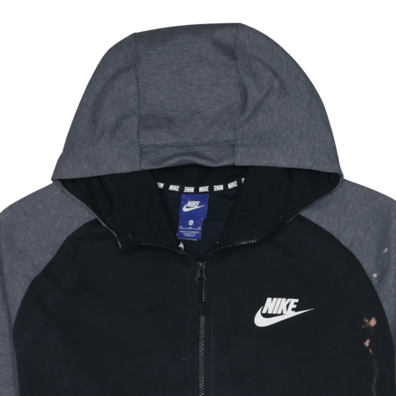 Nike Grey Black Full Zip Hoodie Women’s XLarge Printed Logo Cuff Branding Casual Top sold by Vintage Club product image thumbnail 3