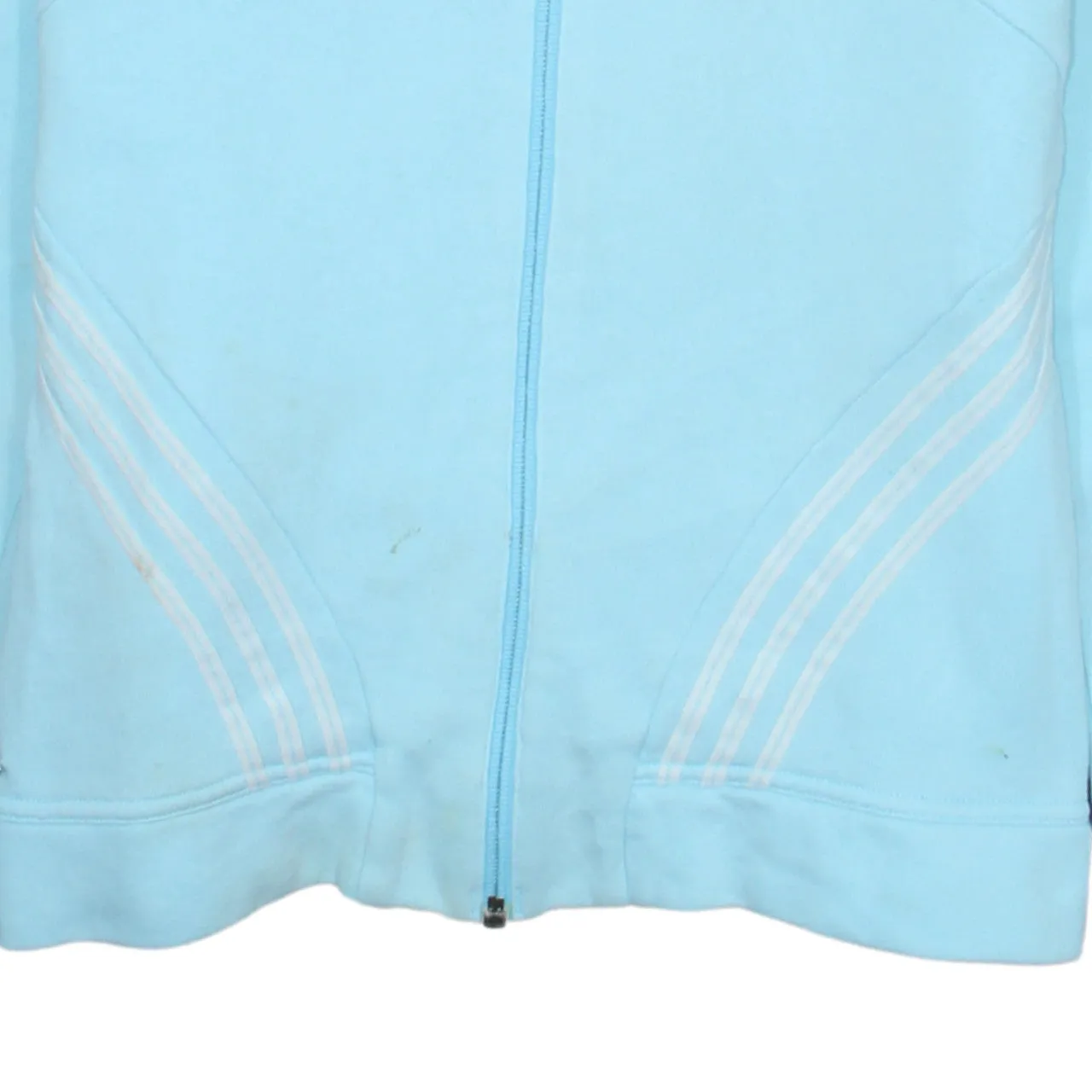 Adidas Light Blue Full Zip Hoodie Women’s Small Embroidered Logo Three Stripe Casual Top sold by Vintage Club product image thumbnail 4