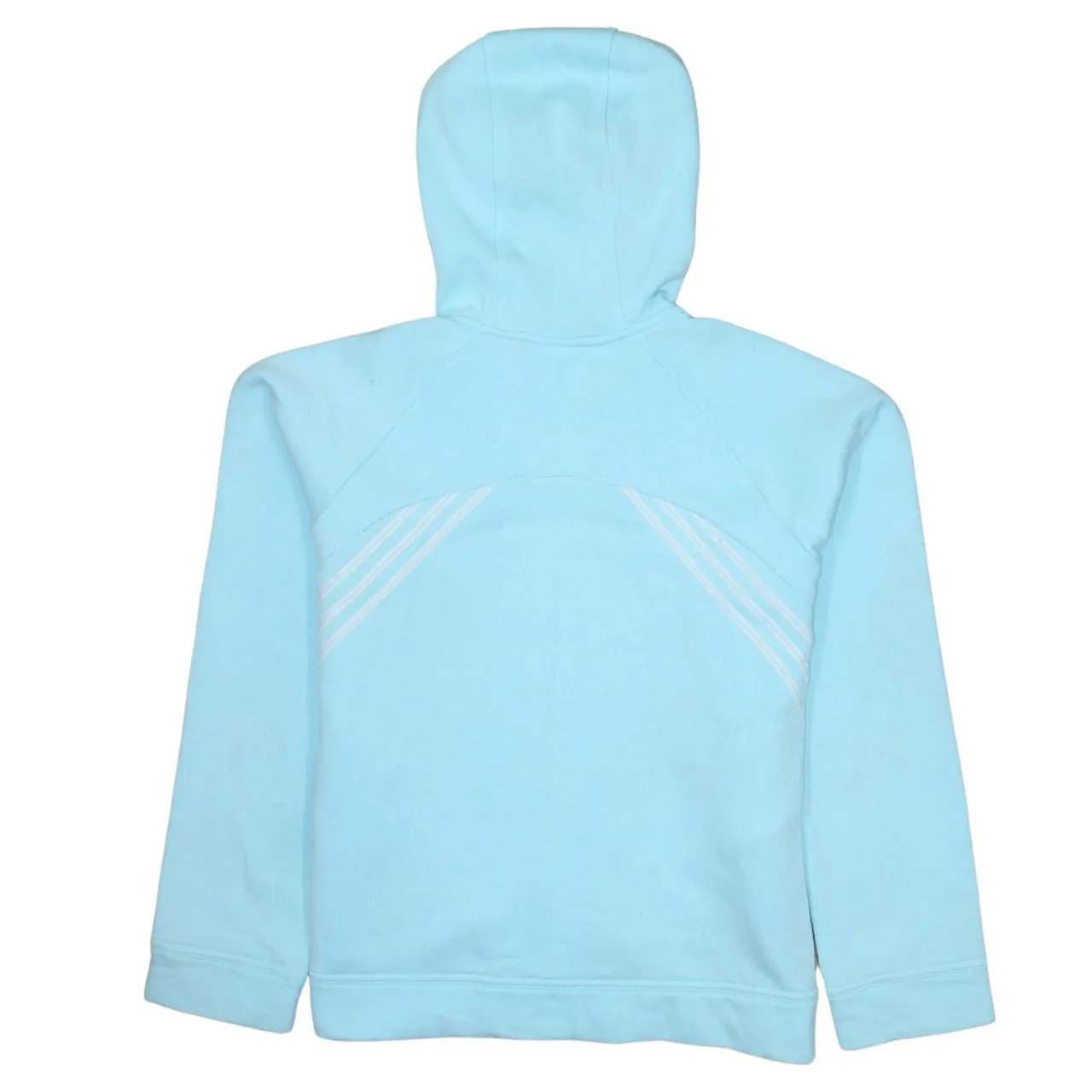 Adidas Light Blue Full Zip Hoodie Women’s Small Embroidered Logo Three Stripe Casual Top sold by Vintage Club product image thumbnail 2