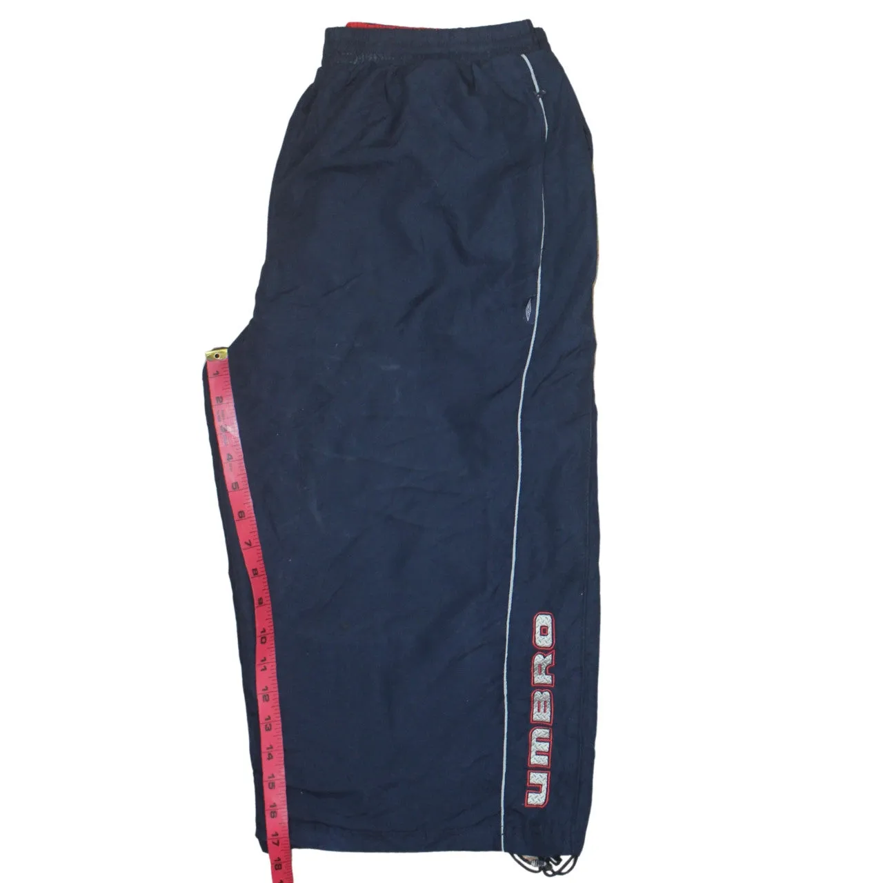 Umbro Navy Blue Shorts Men's XLarge Embroidered Logos Side Piping Drawcord Hem Sportswear sold by Vintage Club product image thumbnail 5