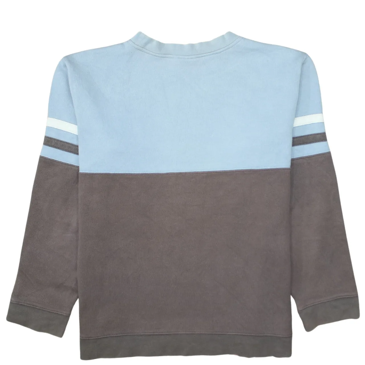 Nike Light Blue Brown Sweatshirt Men's Medium Embroidered Swoosh Stripe Sleeves Pullover Top sold by Vintage Club product image thumbnail 2