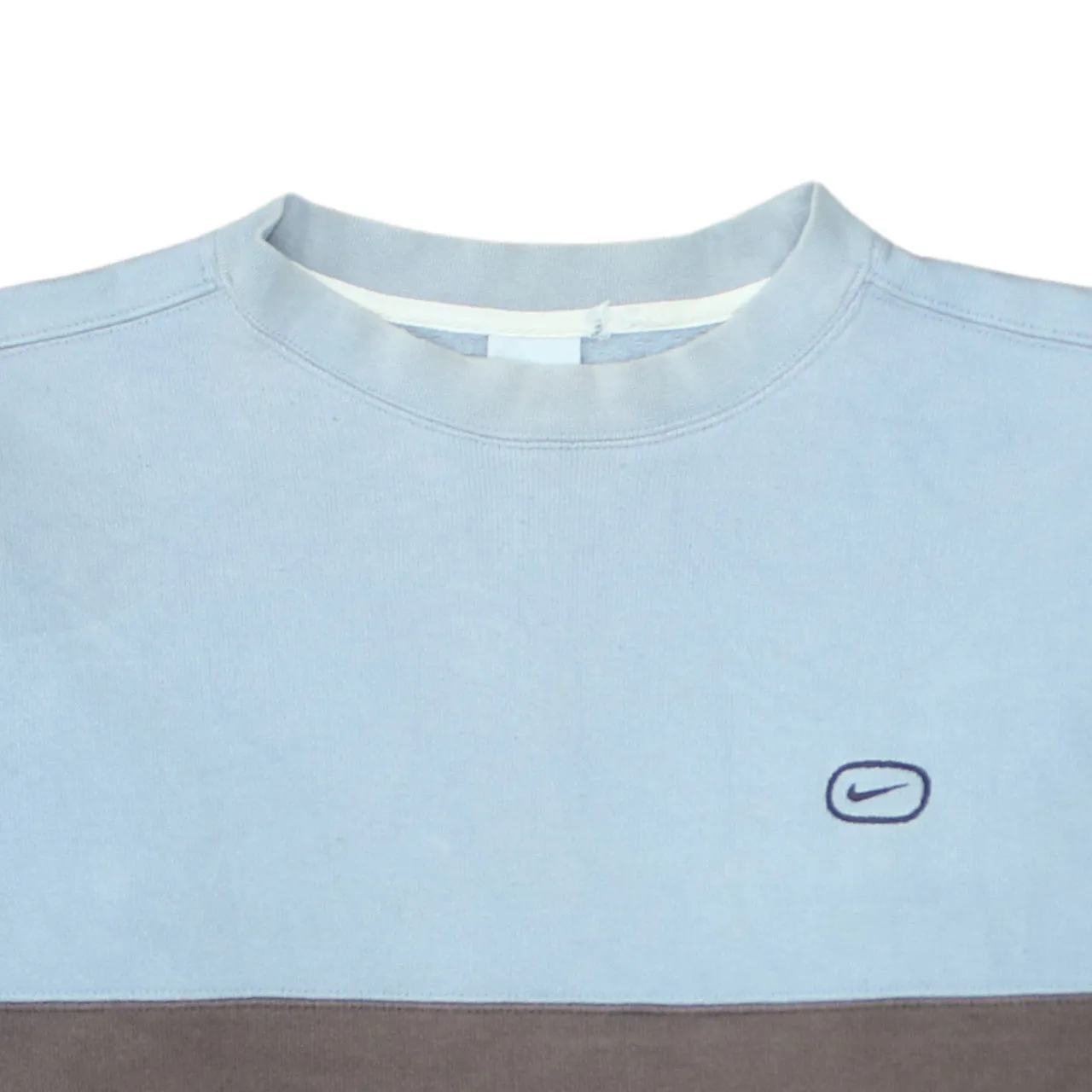 Nike Light Blue Brown Sweatshirt Men's Medium Embroidered Swoosh Stripe Sleeves Pullover Top sold by Vintage Club product image thumbnail 3
