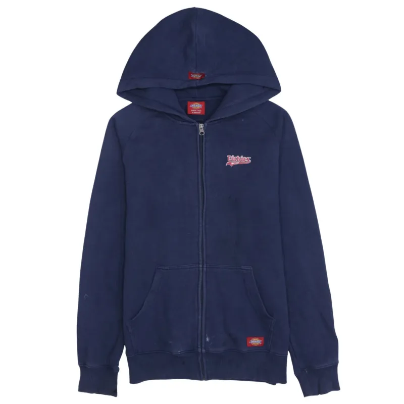 Dickies Navy Blue Hoodie Men's Small Full Zip Embroidered Chest Logo Front Pockets Sweatshirt sold by Vintage Club