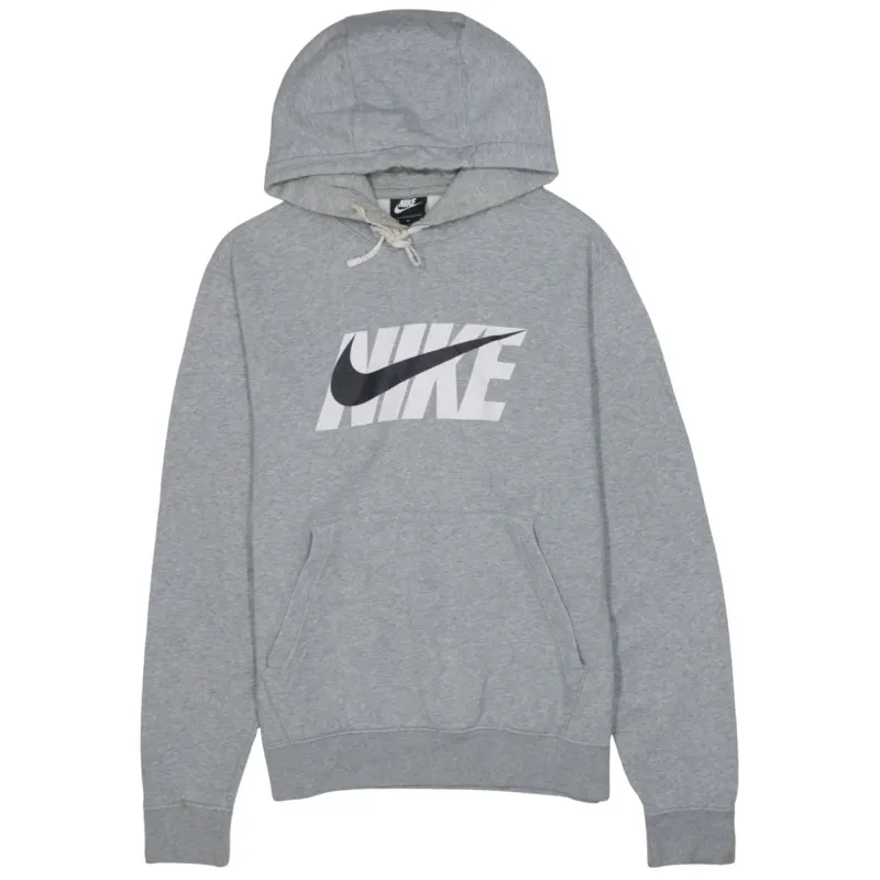 Nike Grey Hoodie Men's Medium Printed Logo Front Pocket Pullover Sweatshirt sold by Vintage Club