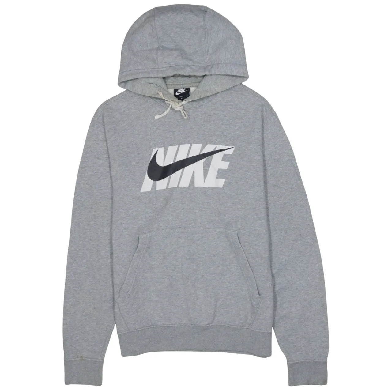 Nike Grey Hoodie Men's Medium Printed Logo Front Pocket Pullover Sweatshirt sold by Vintage Club