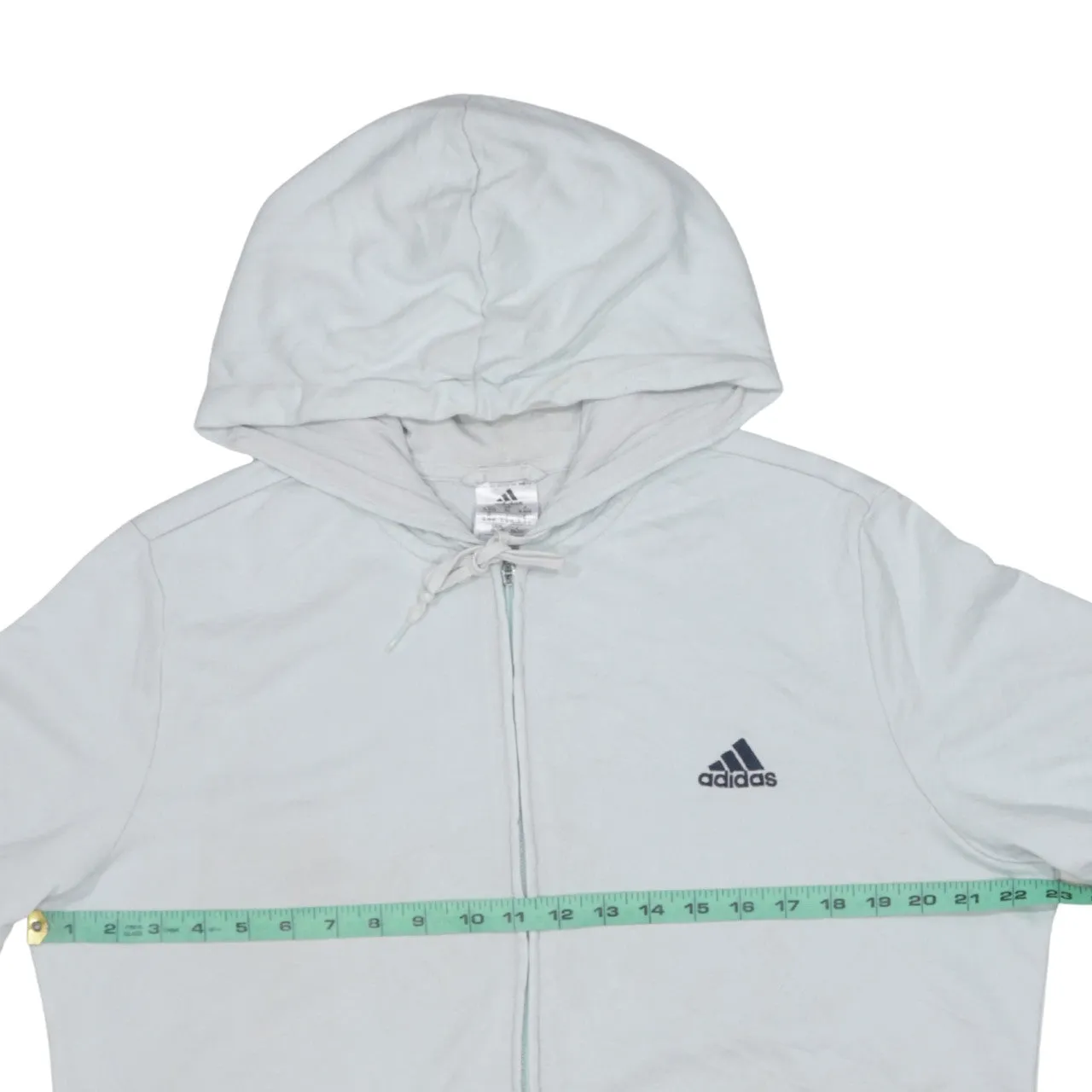 Adidas Light Blue Full Zip Hoodie Women’s XLarge Printed Sleeve Logo Casual Sweatshirt Top sold by Vintage Club product image thumbnail 5