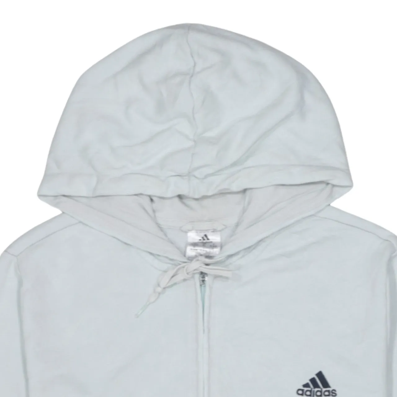 Adidas Light Blue Full Zip Hoodie Women’s XLarge Printed Sleeve Logo Casual Sweatshirt Top sold by Vintage Club product image thumbnail 3
