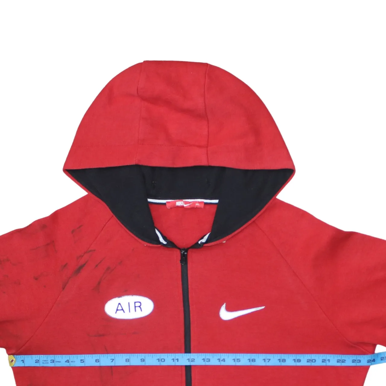 Nike Red Full Zip Hoodie Women’s XXLarge Printed Swoosh Air Logo Front Pockets Sweatshirt sold by Vintage Club product image thumbnail 5