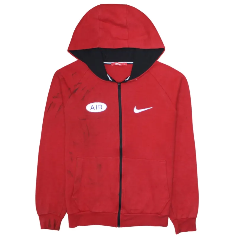 Nike Red Full Zip Hoodie Women’s XXLarge Printed Swoosh Air Logo Front Pockets Sweatshirt made by Nike