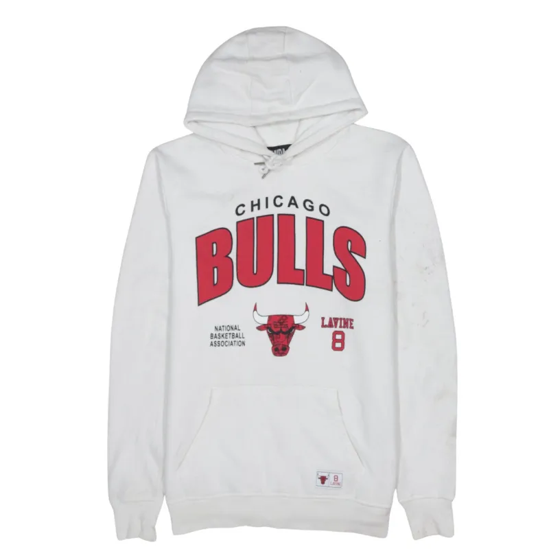 Primark White Chicago Bulls Hoodie Women’s Large Printed Logo Lavine 8 Pullover Sweatshirt sold by Vintage Club
