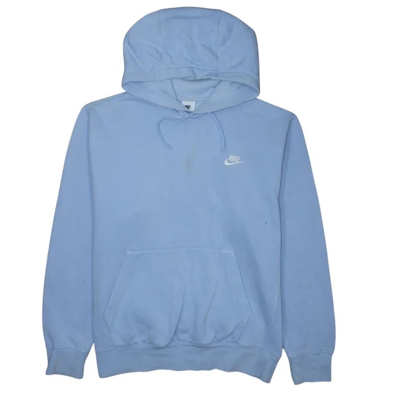 Nike Light Blue Hoodie Men's Medium Embroidered Swoosh Front Pocket Pullover Sweatshirt sold by Vintage Club