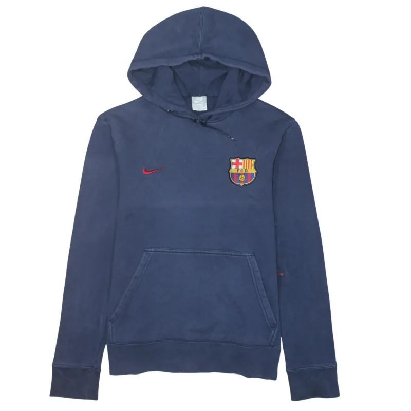 Nike Navy Blue Hoodie Women’s Small Embroidered FCB Crest Swoosh Front Pocket Pullover Sweatshirt sold by Vintage Club