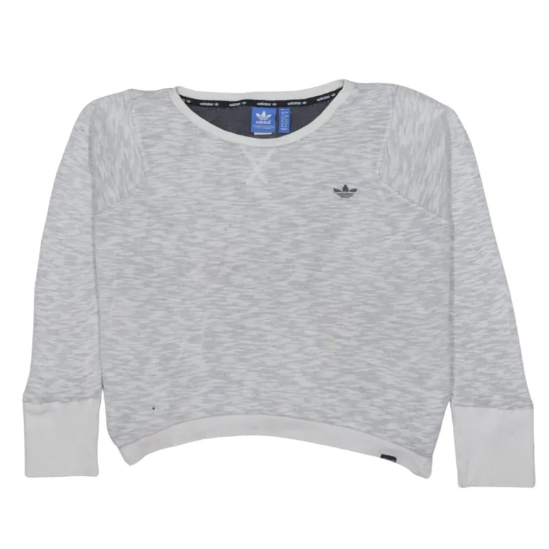 Adidas Light Grey Sweatshirt Women's XXLarge Printed Originals Logo Crewneck Pullover Top sold by Vintage Club
