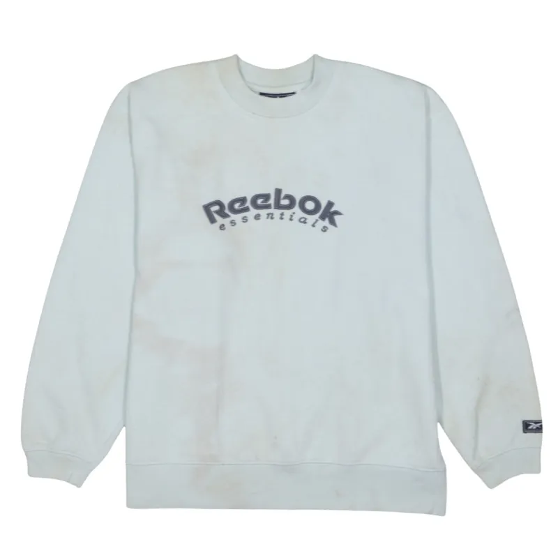 Reebok Pale Green Sweatshirt Women’s Small Printed Essentials Logo Crewneck Pullover Top sold by Vintage Club