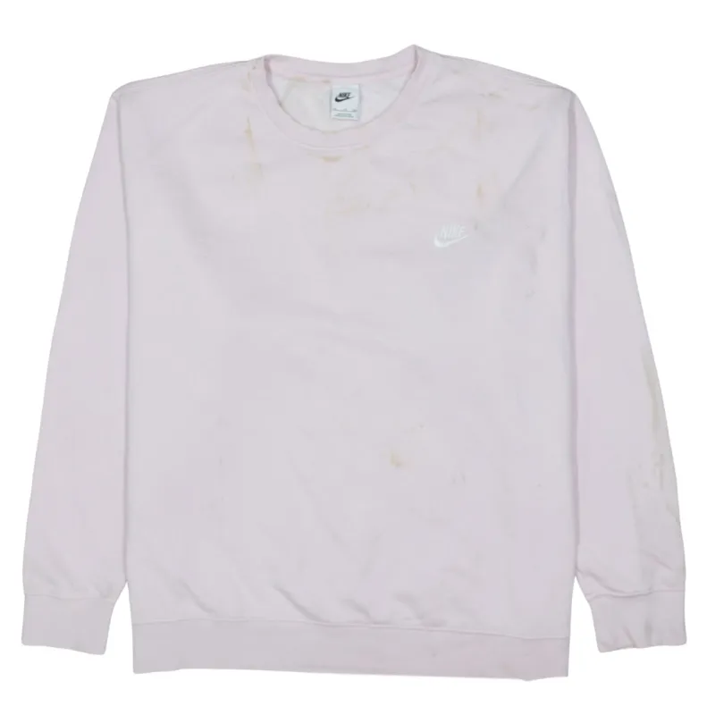 Nike Light Pink Sweatshirt Men's XXLarge Embroidered Chest Swoosh Crewneck Pullover Fleece Top sold by Vintage Club