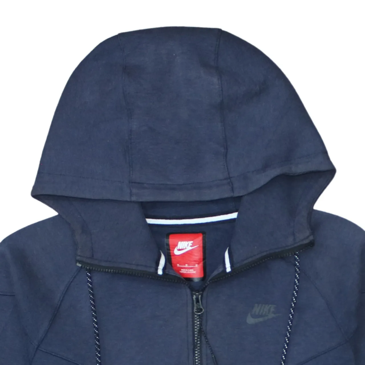 Nike Navy Blue Full Zip Hoodie Men's Medium Embroidered Chest Logo Zip Pockets Sweatshirt sold by Vintage Club product image thumbnail 3