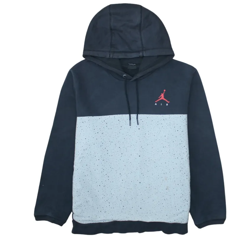 Jordan Black Grey Hoodie Men’s XLarge Printed Jumpman Logo Speckled Panel Pullover Sweatshirt sold by Vintage Club