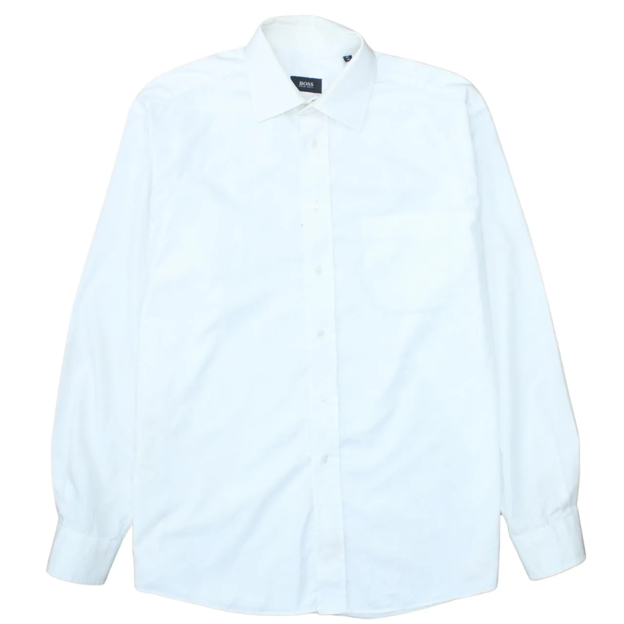 HUGO BOSS White Shirt Men’s XLarge Classic Long Sleeve Button Front Pocket sold by Vintage Club