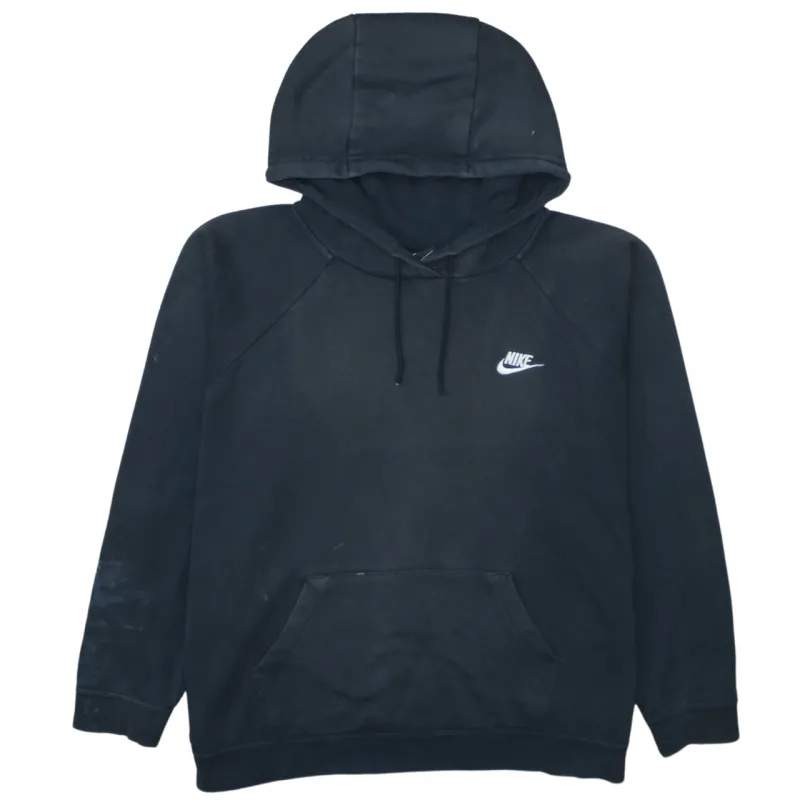 Nike Black Hoodie Men’s XXLarge Embroidered Swoosh Front Pocket Pullover Sweatshirt sold by Vintage Club