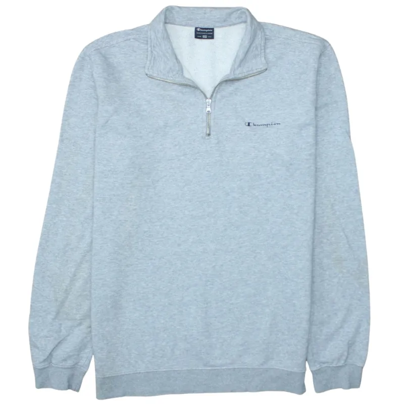 Champion Light Grey Quarter Zip Sweatshirt Women’s 2XL Embroidered Logo Fleece Pullover sold by Vintage Club
