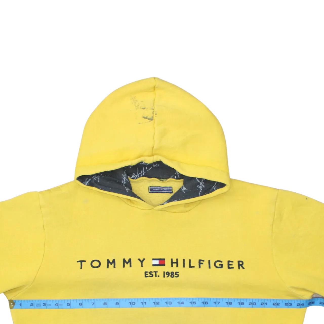 Tommy Hilfiger Yellow Hoodie Men’s XXLarge Embroidered Logo Front Pocket Pullover Sweatshirt sold by Vintage Club product image thumbnail 5