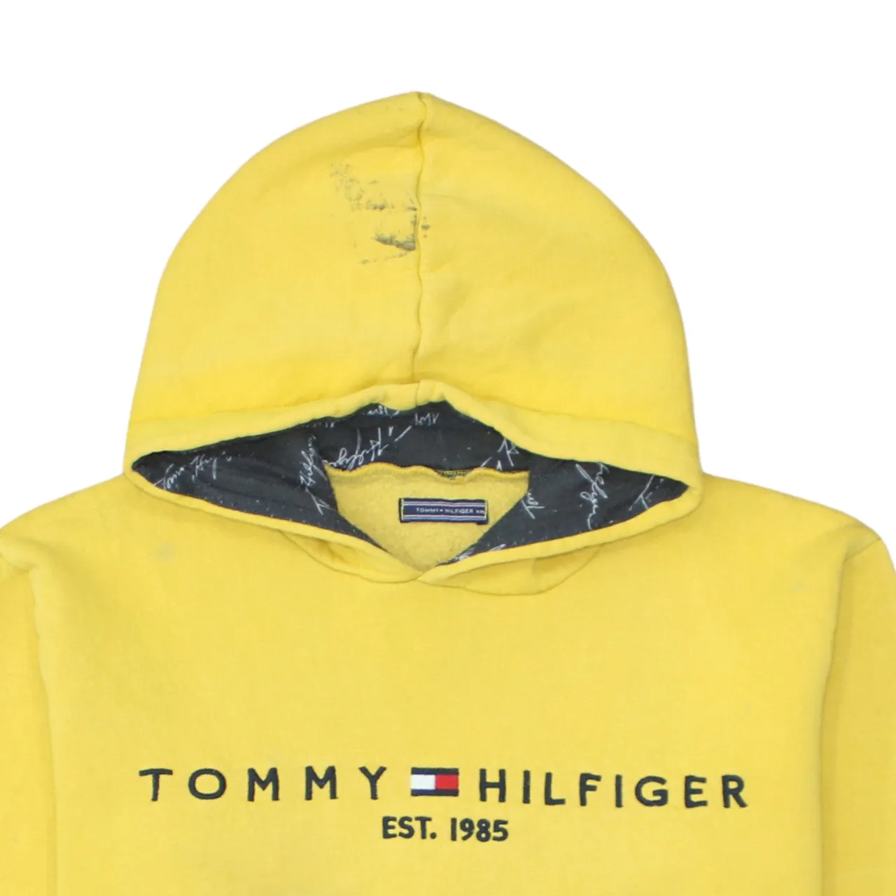 Tommy Hilfiger Yellow Hoodie Men’s XXLarge Embroidered Logo Front Pocket Pullover Sweatshirt sold by Vintage Club product image thumbnail 3