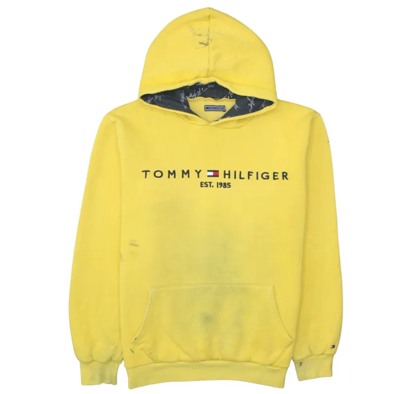 Tommy Hilfiger Yellow Hoodie Men’s XXLarge Embroidered Logo Front Pocket Pullover Sweatshirt made by Tommy Hilfiger