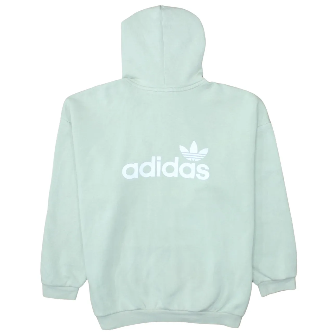 Adidas Mint Green Hoodie Women's Large Trefoil Logo Pullover Front Pocket Sweatshirt sold by Vintage Club product image thumbnail 2