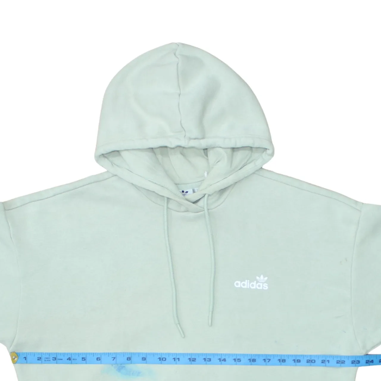Adidas Mint Green Hoodie Women's Large Trefoil Logo Pullover Front Pocket Sweatshirt sold by Vintage Club product image thumbnail 5
