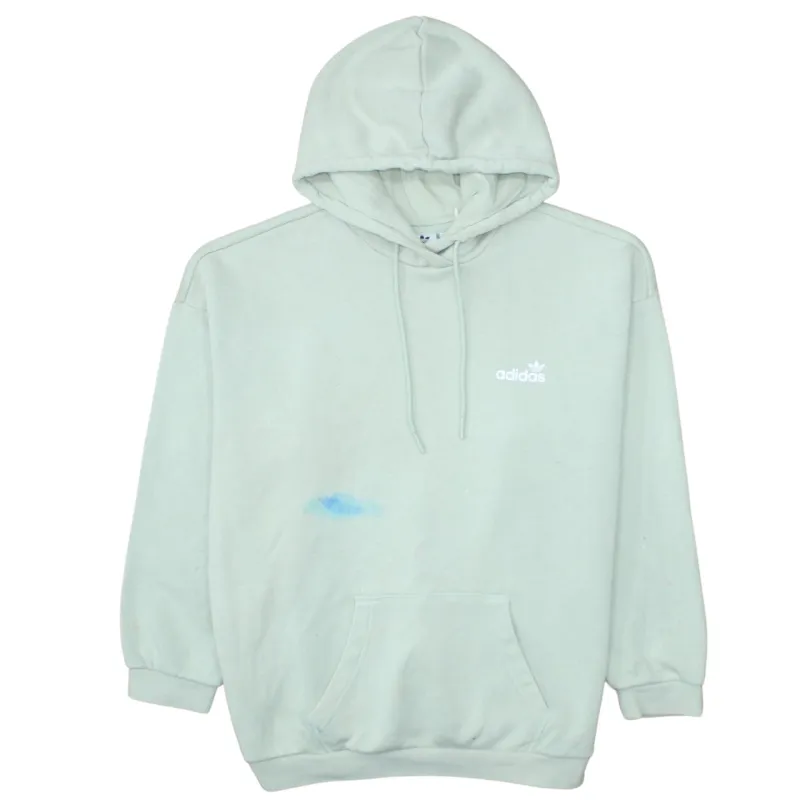 Adidas Mint Green Hoodie Women's Large Trefoil Logo Pullover Front Pocket Sweatshirt sold by Vintage Club