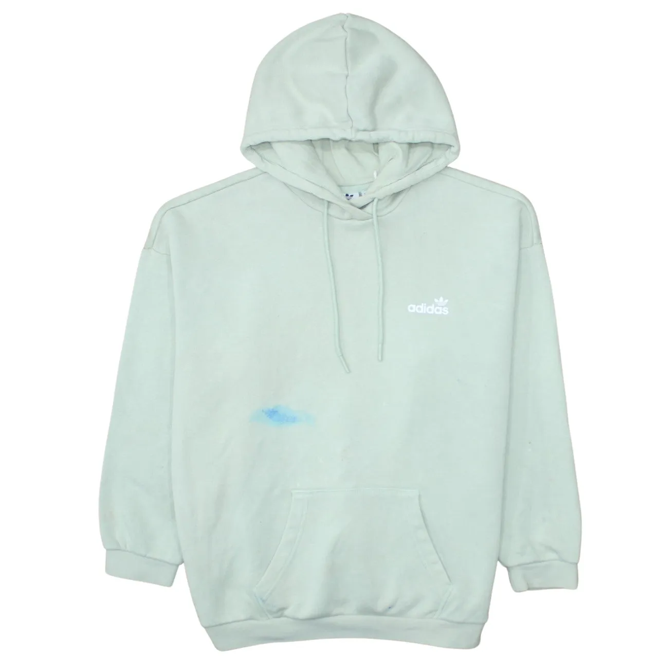Adidas Mint Green Hoodie Women's Large Trefoil Logo Pullover Front Pocket Sweatshirt sold by Vintage Club