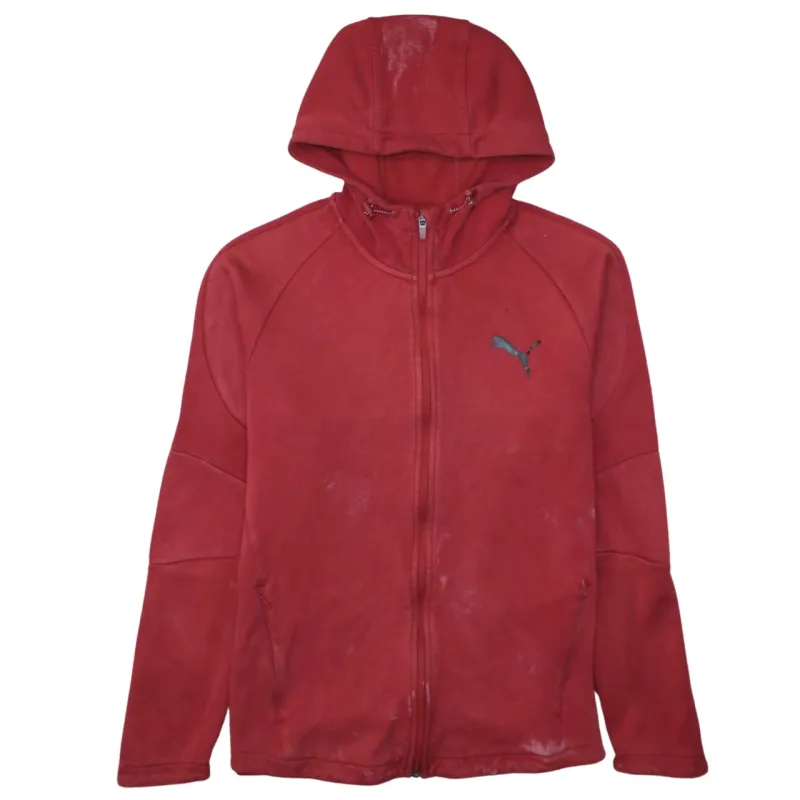 Puma Burgundy Red Hoodie Men's Large Full Zip Embroidered Logo Pocket Casual Sweatshirt sold by Vintage Club