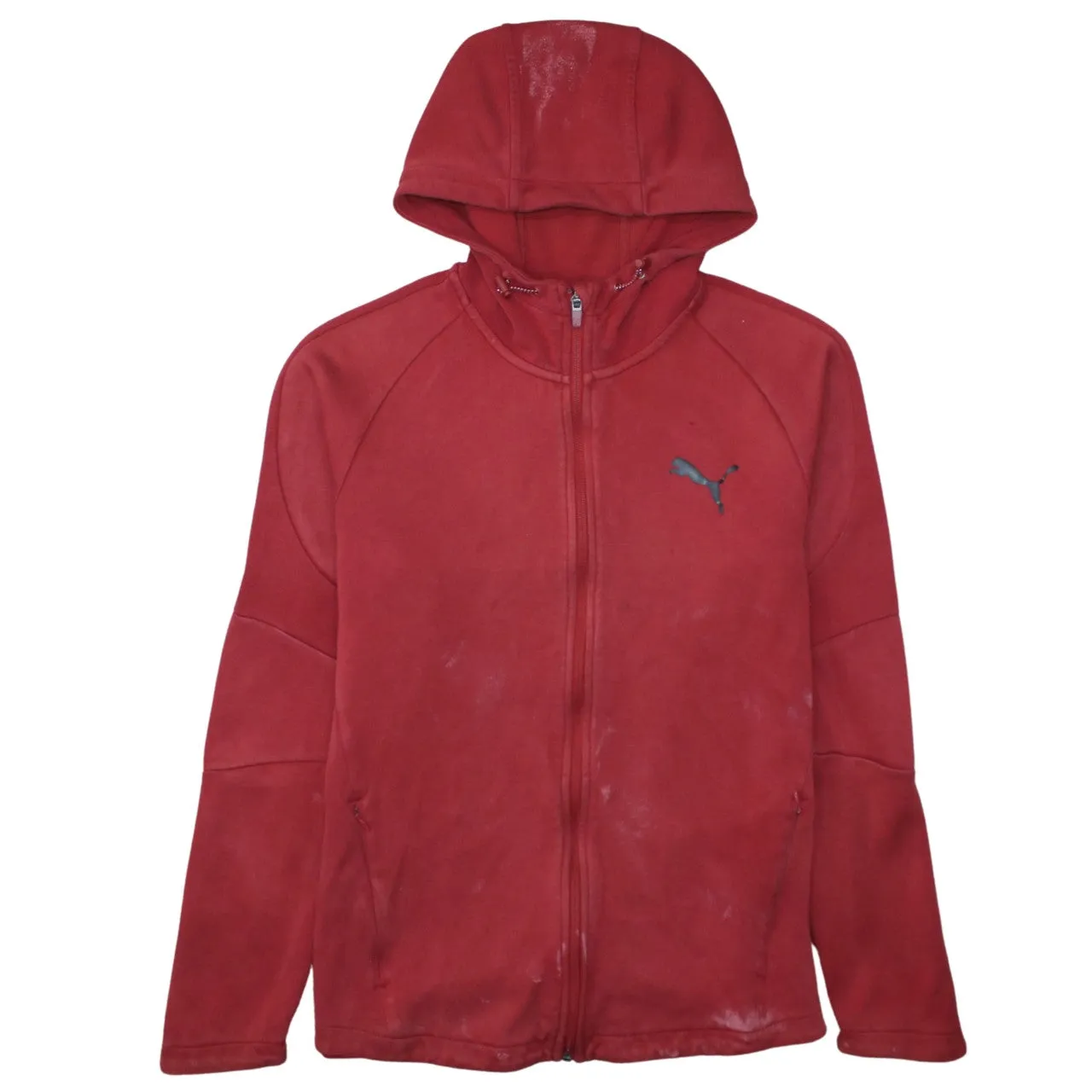 Puma Burgundy Red Hoodie Men's Large Full Zip Embroidered Logo Pocket Casual Sweatshirt sold by Vintage Club