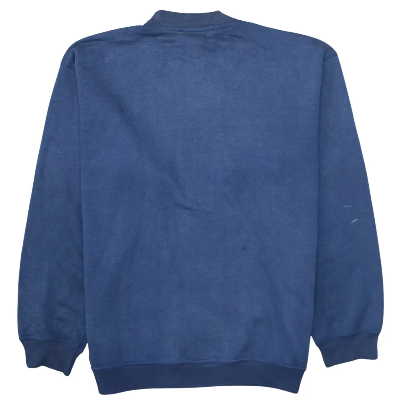 Adidas Navy Blue Sweatshirt Men's Medium Embroidered Chest Logo Fleece Crewneck Pullover sold by Vintage Club product image thumbnail 2
