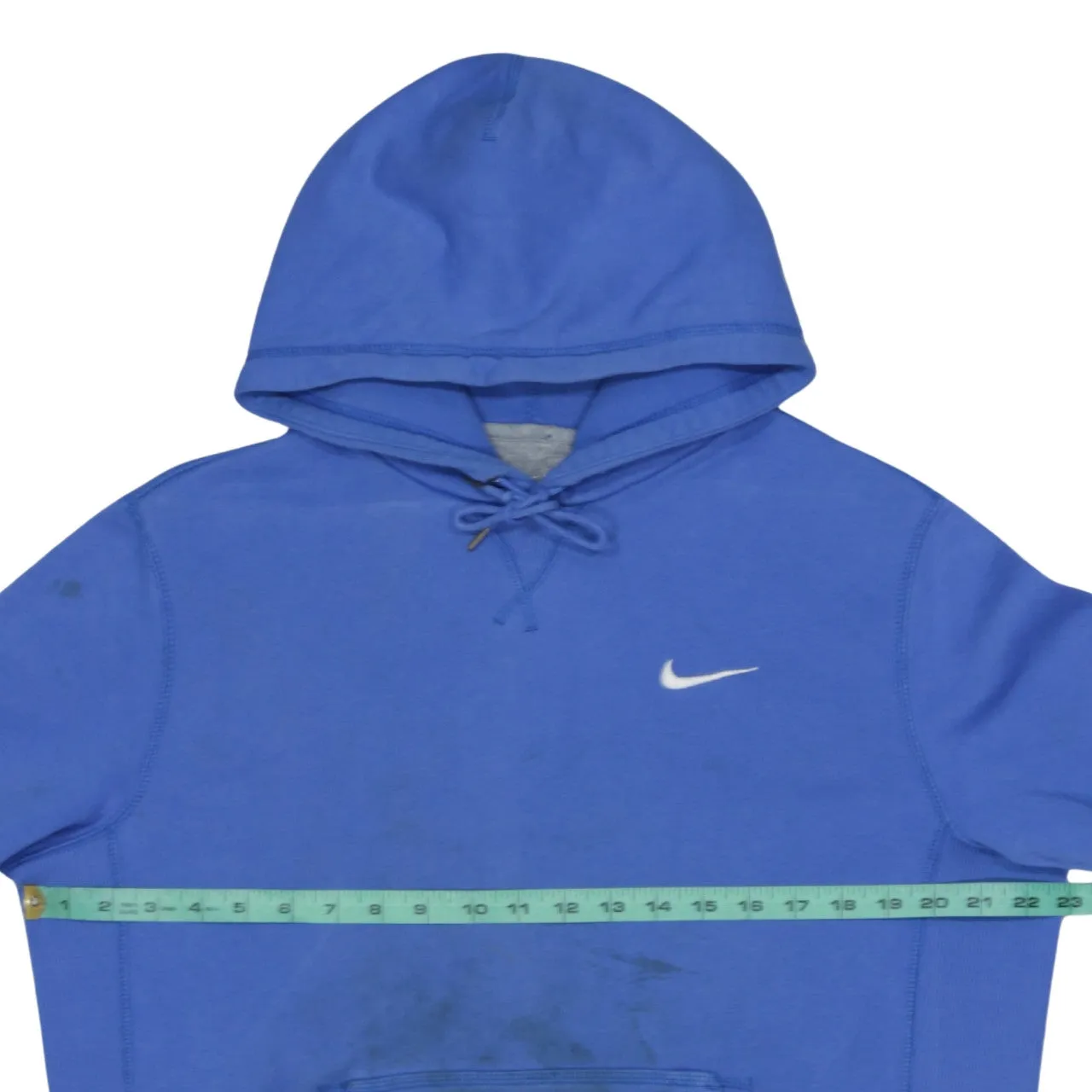 Nike Blue Hoodie Men's Medium Embroidered Swoosh Front Pocket Pullover Sweatshirt sold by Vintage Club product image thumbnail 5