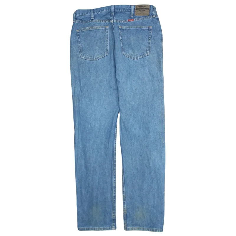 Wrangler Light Blue Jeans Men's W34 Classic Five Pocket Straight Leg Denim Trousers sold by Vintage Club