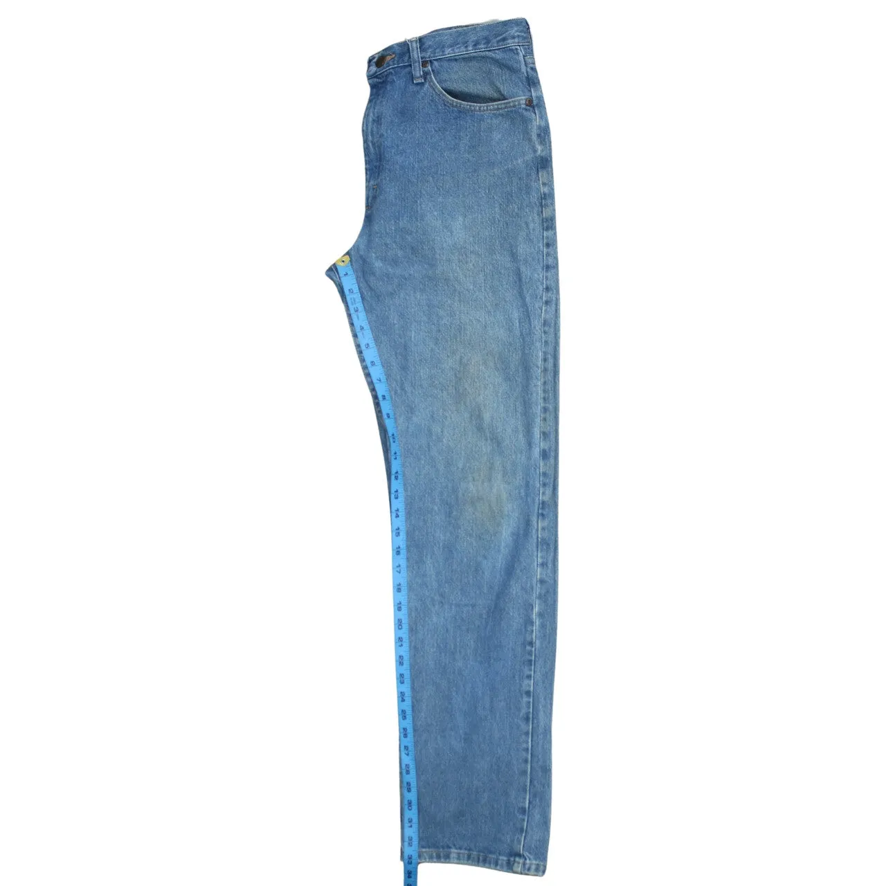 Wrangler Light Blue Jeans Men's W34 Classic Five Pocket Straight Leg Denim Trousers sold by Vintage Club product image thumbnail 5