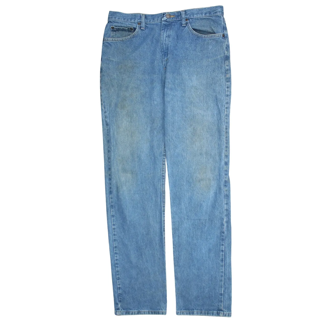 Wrangler Light Blue Jeans Men's W34 Classic Five Pocket Straight Leg Denim Trousers sold by Vintage Club product image thumbnail 2