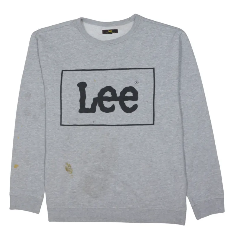 Lee Grey Sweatshirt Women's XXLarge Bold Printed Logo Crewneck Pullover Fleece Top made by Lee
