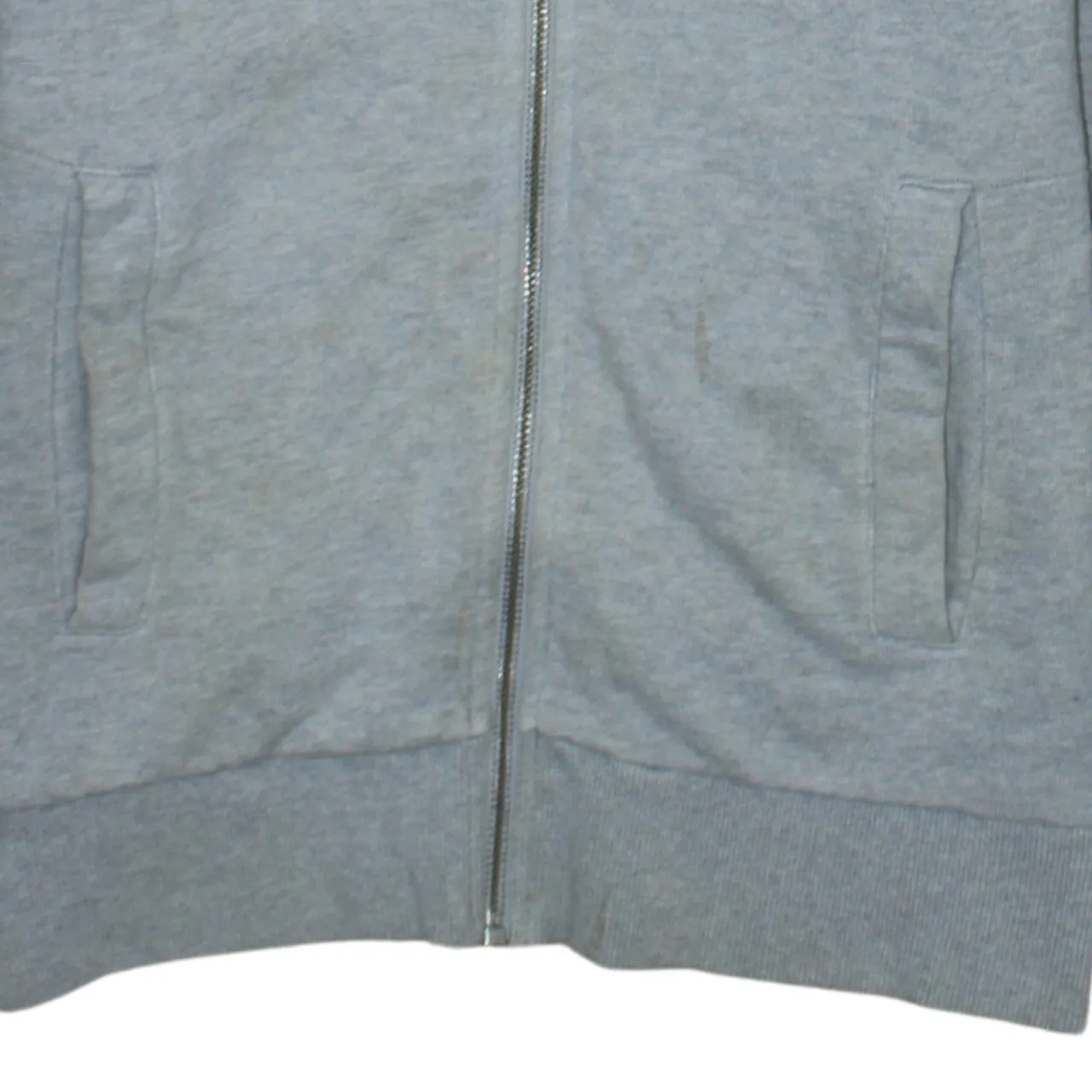 Calvin Klein Grey Zip Hoodie Men's XSmall Printed CK Logo Contrast Sleeves Sweatshirt sold by Vintage Club product image thumbnail 4