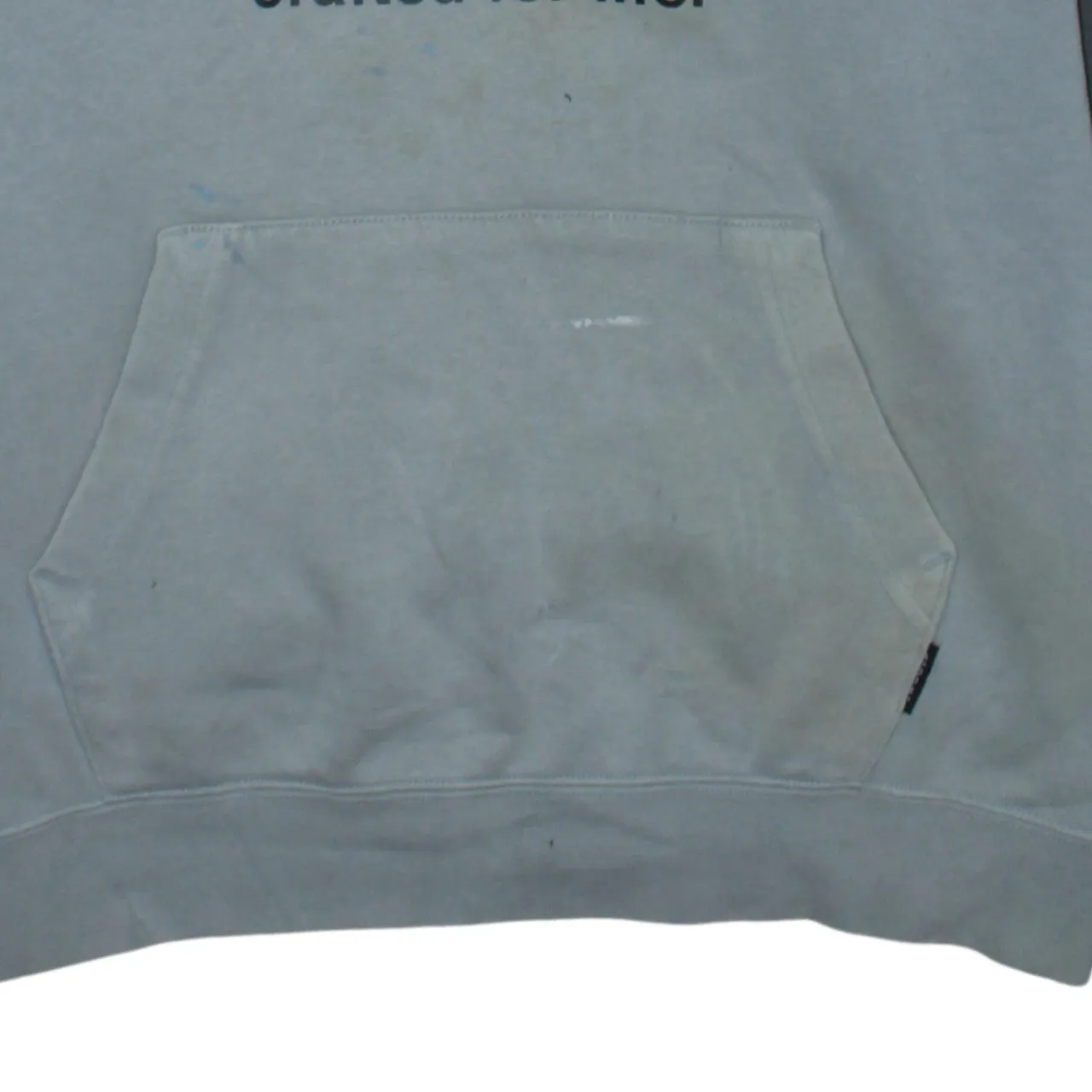 Nike Grey Colour Block Hoodie Men's Medium Printed Swoosh Text Logo Front Pocket Sweatshirt sold by Vintage Club product image thumbnail 4