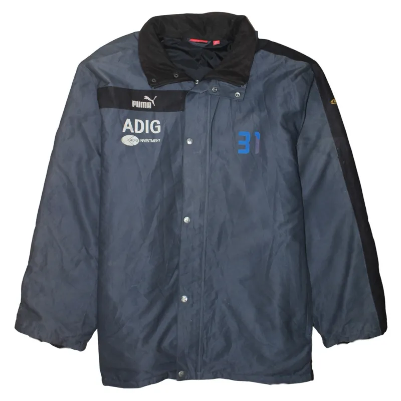 Puma Dark Grey Windbreaker Jacket Men's Large Printed ADIG Logo Number 31 Outerwear sold by Vintage Club