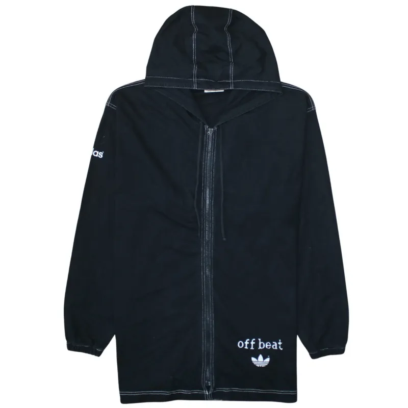 Adidas Black Hoodie Men's Medium Zip Front Off Beat Back Graphic Printed Logo Jacket sold by Vintage Club