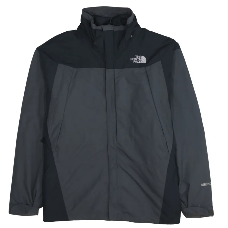 The North Face Black Grey Jacket Men's XLarge Embroidered Logo Gore Tex Shell Windbreaker made by The North Face