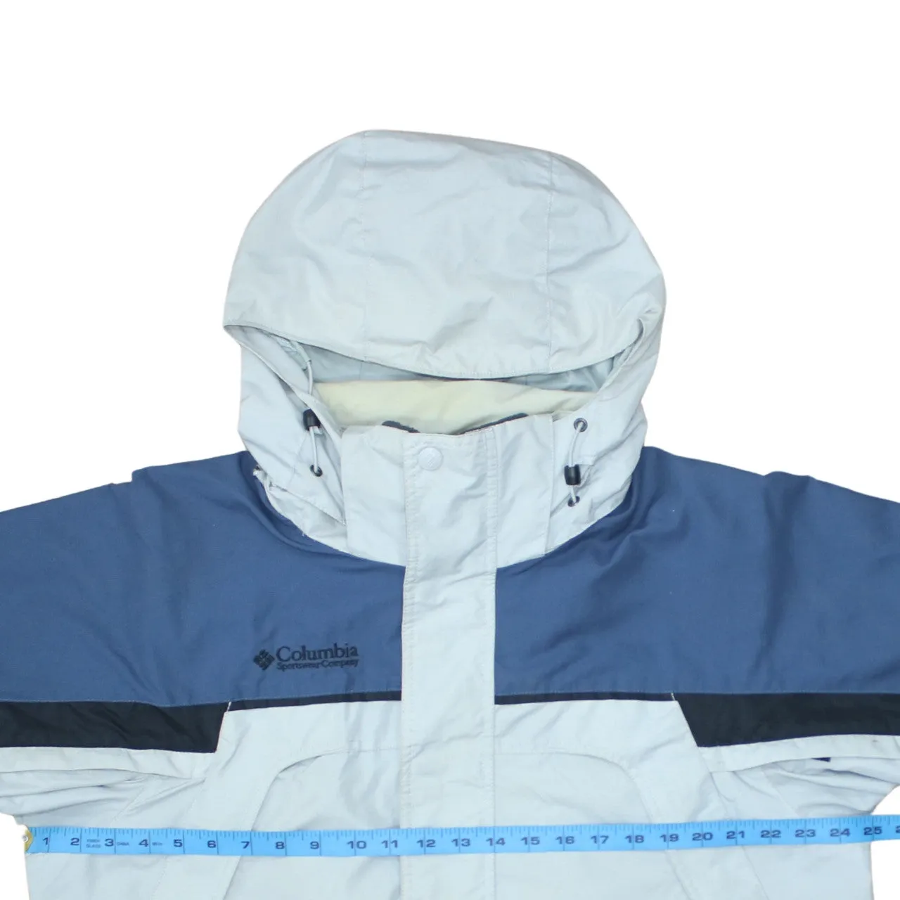 Columbia Light Blue Hooded Jacket Men's Medium Embroidered Logo Zip Pockets Windbreaker sold by Vintage Club product image thumbnail 5