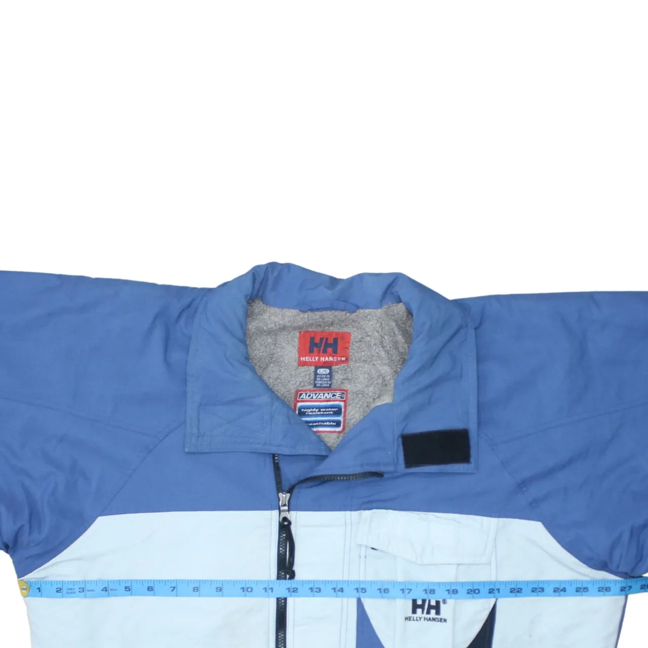 Helly Hansen Blue Colour Block Jacket Men's Large Zip Pockets Logo Sailing Windbreaker sold by Vintage Club product image thumbnail 5