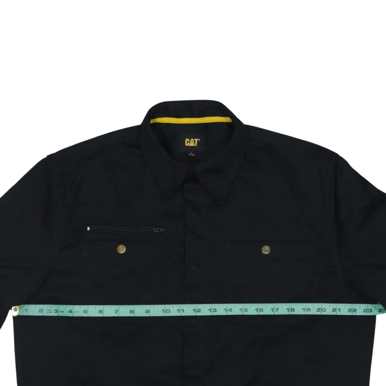 Cat Black Work Shirt Men’s Large Short Sleeve Button Front Chest Pockets Casual Top sold by Vintage Club product image thumbnail 5