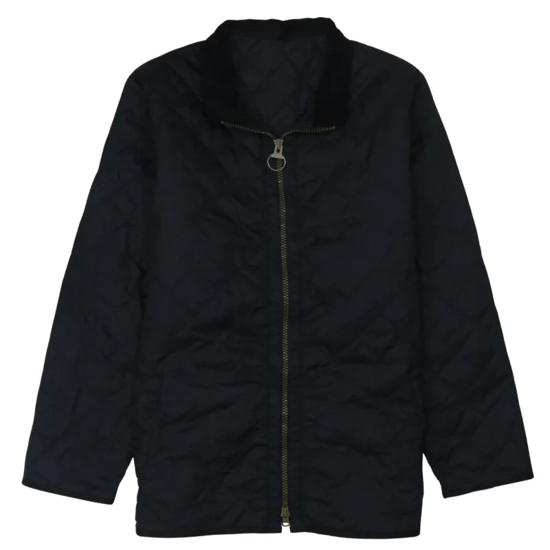 Barbour Black Quilted Jacket Men's Large Full Zip Cord Collar Lightweight Outerwear sold by Vintage Club